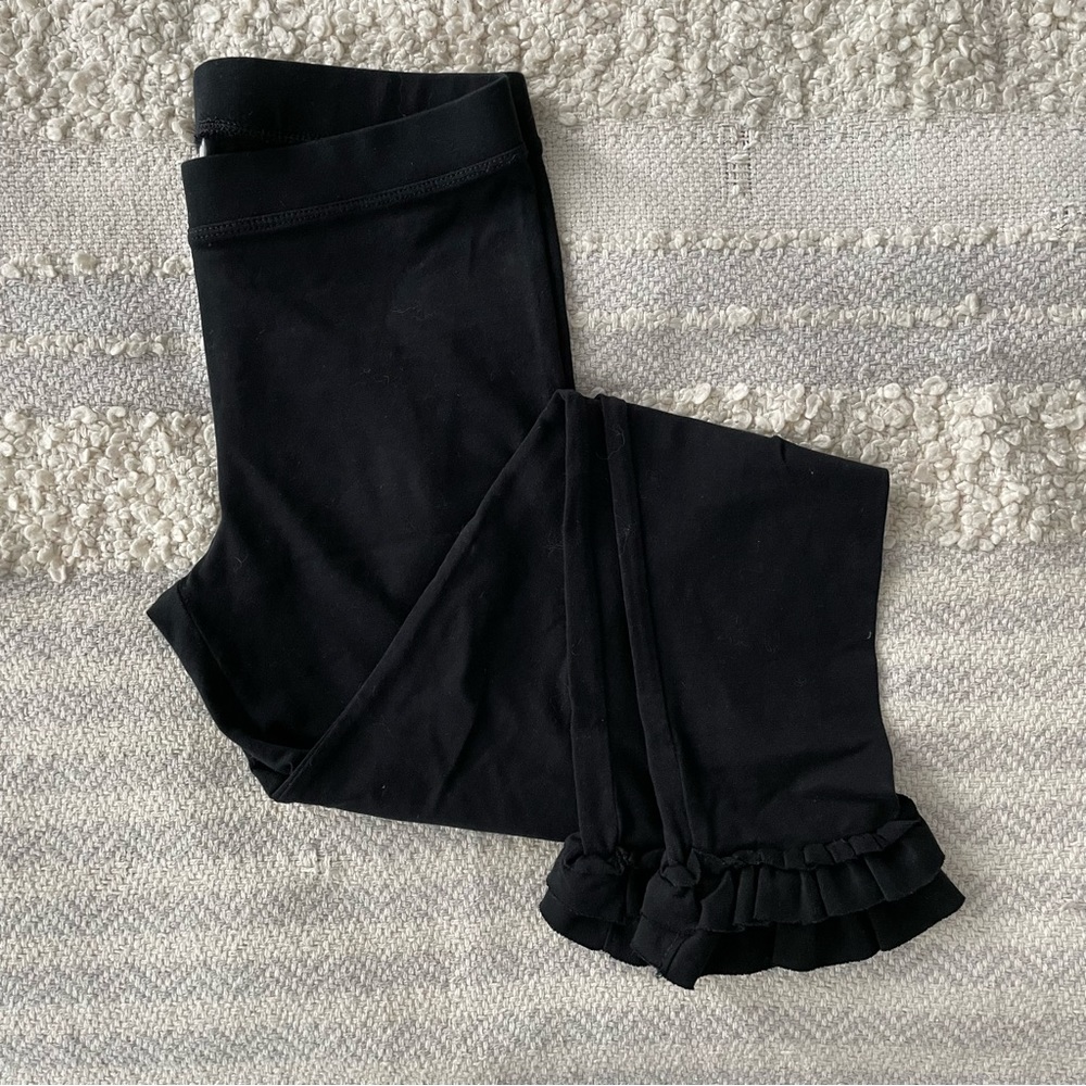 J Crew Crewcuts full length black ruffle leggings